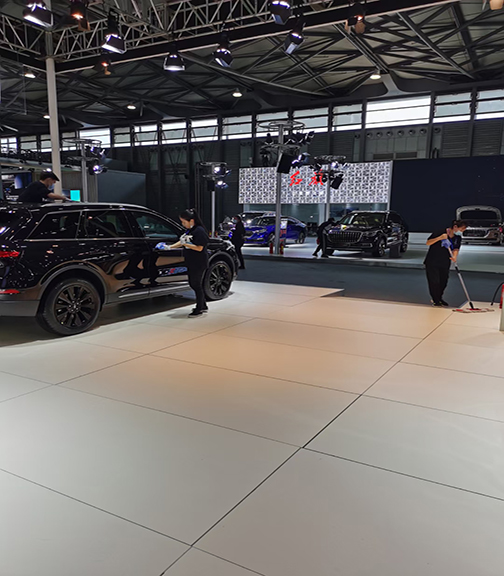 上海車展保潔 看不到一點(diǎn)垃圾